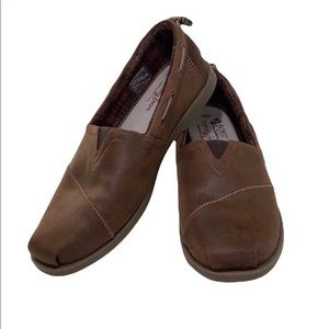 Skechers BOBS Leather Memory Foam slip on flat loafers size 9 EUC